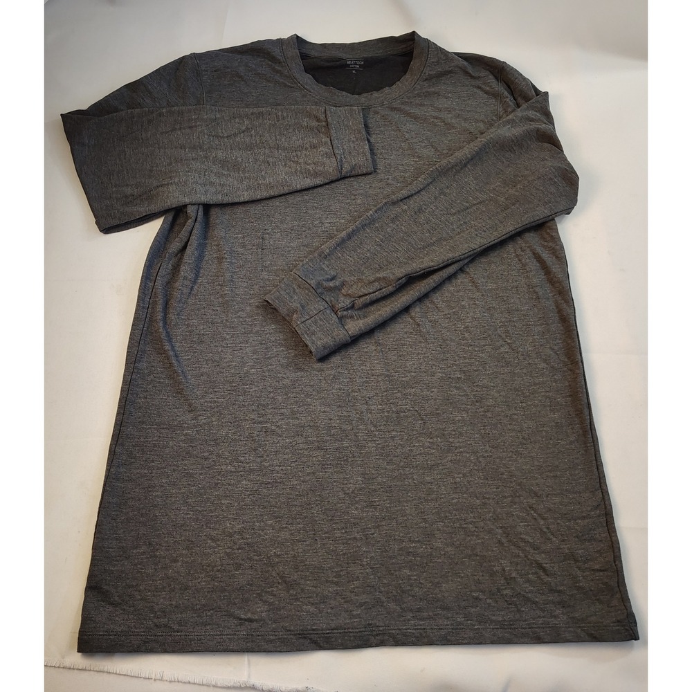 Uniqlo Heattech Cotton Crew Neck Long Sleeve Thermal Shirt Mens XL Heather Gray